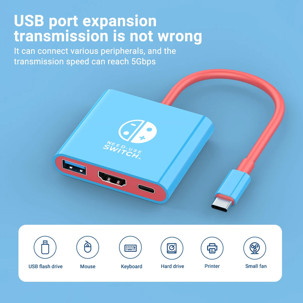 3-in-1 USB-C Hub 4K HDMI Adapter