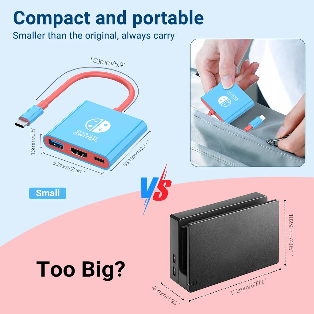 3-in-1 USB-C Hub 4K HDMI Adapter