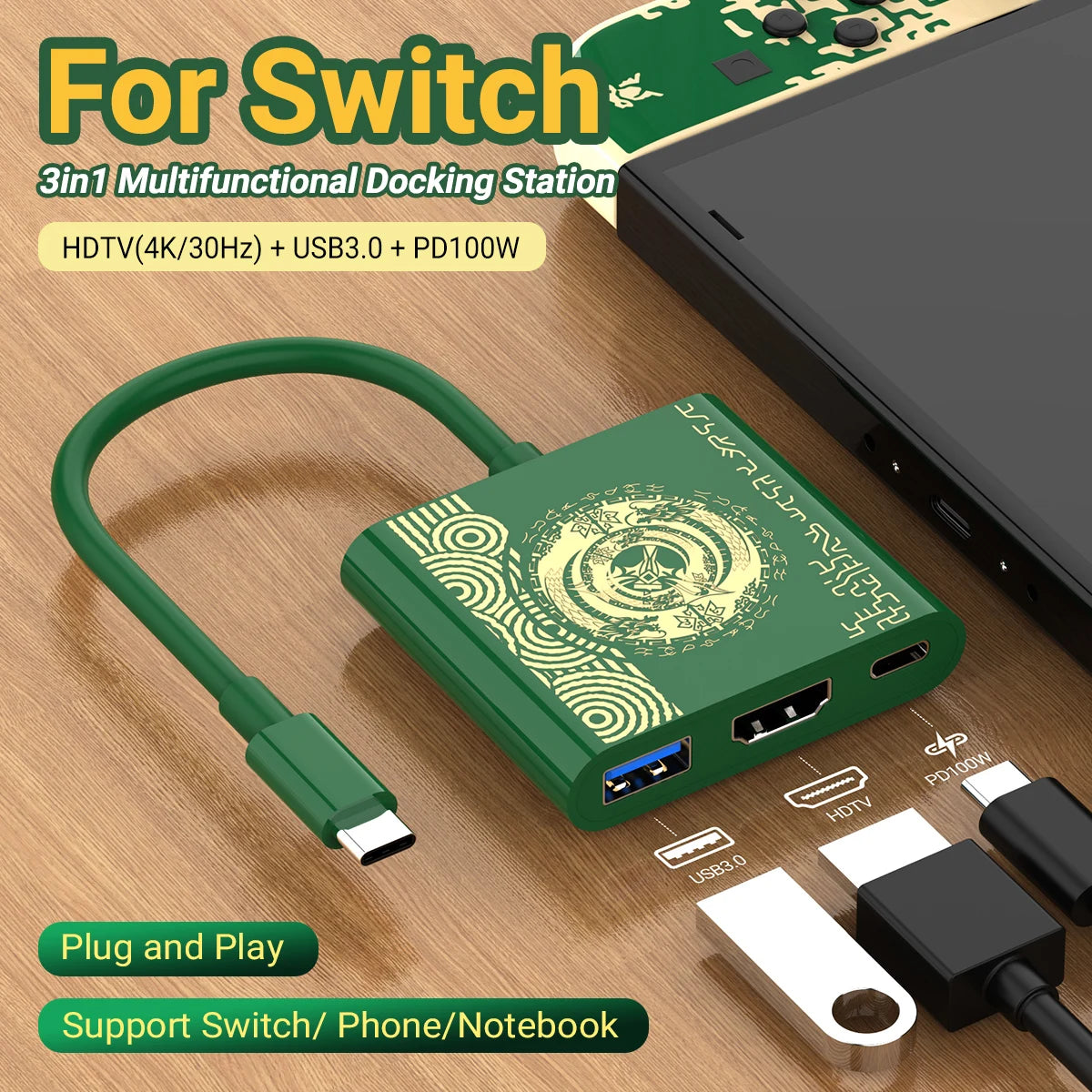 3-in-1 USB-C Hub 4K HDMI Adapter